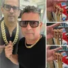 Hänghalsband anpassade icke -plågor hiphop smycken guldpläterad fylld rostfritt stål moissanite is ut lås miami kubansk länkkedja för män