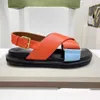 Sandals 2023 Summer Splicing Color Cross Belt Platform Beach Pin Buckle Casual Flat For Women