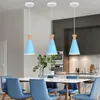 Подвесные лампы северные огни современный e27 подвесной крытый освещение для гостиной кухни Декор По потолочный потолок синий абажур