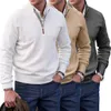 Mannen Hoodies Sweatshirts Kasjmier Rits Basic Trui Winter Fleece Dikkere Half Coltrui Warme Trui Kwaliteit Mannelijke Slanke 230713