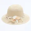 Breda randen hattar Pearl Flower Women spetsar sol hink mössa för damer sommarstrand vid havet fällbara ihåliga andningsbara solskyddsmedel stor stråhatt A51
