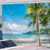 タペストリードームカメラハワイ海岸線の風景タペストリールーム吊り壁背景飾り晴れた夏の毛布色のカーペットベッドルーム