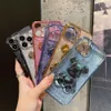 Bling Glitter Case Phone Case For iPhone 14 13 12 11 Pro Max XR X XS Max 7 8 Plus Luxury Plating TPU Shining Cover 3D Bear L230619