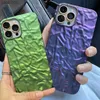 Luxury 3D Matte Plating Purple Foil Phone Case For iPhone 13 12 Mini 11 14 Pro Max XS XR X 7 8 Plus Cool Glitter Soft Back Cover L230619