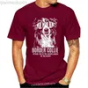 Herren T-Shirts Neue Sommer Baumwolle T-shirt Mode Border Collie Offizielle Hund Kurze O Hals Kompression T Shirts Für Männer l230713