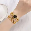 Zegarek na rękę moda bransoletka sercowa obserwuj Rose Gold kwarcową sukienkę na rękę