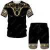 Mens Tracksuits est African Print WomensMens Tshirts Sets Africa Dashiki Mens TracksuitVintage Tops Sport And Leisure Summer Male Suit 230713