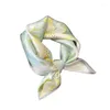 Scarves Pure Silk Scarf Lady Small Square Hairband Foulard Fashion Print High Quality Neckerchief Headscarf Bandana 2023