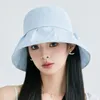 Szerokie brzegowe czapki lato wiadra kapelusz kobieta na zewnątrz Travel Bow Bow Fisherman Cap Ladies Casual Sun Sun Sempels Visor