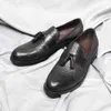 Tassel Echte comfortabele heren Slip Loafers Handgemaakt leer op trouwfeestkantoor Jurk voor mannen Casual schoenen 278