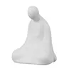 Storage Bags Mini White Ceramic Buddha Statue Meditating Decoration Miniature Landscape Accessories