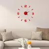 Wall Clocks 2D Frameless Clock Mirror Sticker Fashion Living Room Quartz Watch DIY Home Decoration Horloge Reloj De Pared