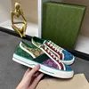 Tennis 1977 Designers Red green canvas Luxurys Shoe Beige Blue washed jacquard denim Women Shoes Ace Rubber sole Embroidere guccilies sneakers