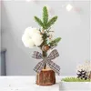 Dekoracje świąteczne 25 cm mini aritorystyczne pulpit drzewa dom El Shop Mall Xmas Party Fake Tree Branch Berry Decoration Acce Dhh1t