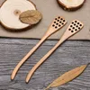 Besteck-Sets, lange Waben-Hohl-Rühr-Nanmu-Löffel, kaltes Getränk, Stick, Restaurant, Honig-Lotus-Holz-Geschirr