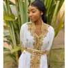 Etnik Giyim Beyaz Akşam Faslı Dubai Boncuklu Kaftan Arap Çok Boyut Abaya Parti Moda Trendleri