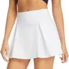 Короткая юбка Lu Top Qualks Женская быстро сухая теннисная юбка для фитнес -тренировок Внешняя плиссированная юбка