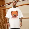 T-shirts pour hommes F GIRLS Summer Happy Bear T-shirt graphique Homme Coton T-shirt à manches courtes Tops Y2K Streetwear T-shirts imprimés pour hommes