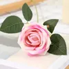 Decorative Flowers 5PCS Single Rose Stem High Quality Artificial Silk Leaves Red Velvet Wedding Party Home