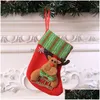 Decorazioni natalizie paillettes calze per stock ganci da regalo per la pupazzo di pupazzo di neve Babbo Natale Elk Tree Decoration Socks Stockings Dh0217 Drop Del Dhosc