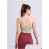 Roupa de ioga Ll Stretch Sutiã em forma de Y Feminino Sutiã clássico em Y respirável Roupa íntima esportiva Jogging Acolchoado Academia Correndo Lingerie Jy1901 Dhjgt