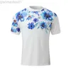 T-shirts pour hommes 2023 été décontracté à manches courtes t-shirt hommes Slim O cou imprimé floral T-shirt vêtements Vintage imprimé floral t-shirts hommes Streetwear L230713