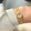 Orologi da donna in rame placcato oro 24k design da donna orologio giapponese di lusso retrò quadrante piccolo impermeabile di alta qualità 230714
