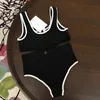 Tasarımcı Kadın Mayo Örme Mayo Yüksek Lüks Bikini C Mektup Elmas dikiş Seksi Tek Parçalı Mayo İki Parça Bikini
