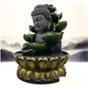 Craft Tools Creative Home Decorations Resin Flowing Water Waterfall Led Fountain Buddha Statue Lucky Feng Shui Ornaments Landscape D Dhxmo