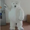 Traje enorme da mascote do urso polar do dia das bruxas qualidade superior tamanho adulto dos desenhos animados pelúcia ursos brancos gordos fantasias de festa de carnaval de natal310o