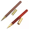 Vintage Wood Body Ballpoint Pen Ball Pens Brass Roller Metal Stationery School Supplies Learning Tools