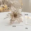 Decorative Flowers Christmas Flower Golden Imitation Tree 20cm Sequin Velvet