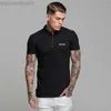 Men's T-Shirts Fashion European and American Style Zip Print Polo Tees Mens Cotton Slim Polo Shirts with Short Sleeve Fitness Slim Polo T-Shirt L230713