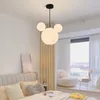 Lampy wiszące nordyckie piękne szklane światła ciepłe dziecięce pokój luzu wisząca lampa kreatywna mleka biała sypialnia kuchnia jadalna