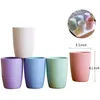 Tassen Untertassen 5PCS unzerbrechliches Weizenstroh Wasserkocher Set mit 5 Farben für Kinder Kinder Erwachsene leichte natürliche wiederverwendbare Trinkbecher