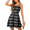 Vestidos sua imagem vestido feito sob encomenda suspender design personalizado seu próprio vestido curto de poliéster bodycon feminino vestido impresso personalizado