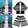 Ubranie etniczne Tokyo Revengers Kimono Anime Draken cosplay Hanagaki Takemichi Ken Ryuguji Haori Cloak Black White Samurai Costume241s