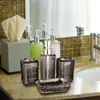 목욕 액세서리 세트 4pcs 세면대 명확한 화장실 액세서리 칫솔 홀더 비누 디스펜서