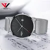 Inne zegarki Nibosi Men S Watch Ultra cienki moda prosta biznes mężczyzn kwarcowy Relogio męski męski zegar pasek 230714