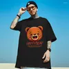 T-shirts pour hommes F GIRLS Summer Happy Bear T-shirt graphique Homme Coton T-shirt à manches courtes Tops Y2K Streetwear T-shirts imprimés pour hommes