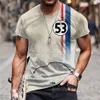 Herren T-Shirts Sommer 3D Gedruckt Kurzarm Tops Outdoor Straße Vintage T-Shirts Übergroße Kurzarm T-shirt Männer Kleidung 2024 NEUE