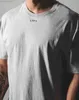メンズTシャツの夏の新しいソリッドカラーショートスリーブの男子ストレッチスリムランニングバスケットボールカジュアルTシャツスポーツファッションフィットネス衣類l230713