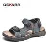 Hausschuhe DEKABR Sommer Sandalen Männer Leichte Outdoor Strand Casual Schuhe Echtes Leder Römischen Walking Schuhe Weiche Hausschuhe Alias 230713