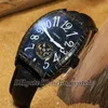 High Quality Black Croco 8880 T BLK CRO Automatic Tourbillon Mens Watch PVD Black Leather Strap Gents Watch Cheap New Watches264V