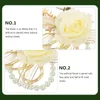 Fiori decorativi Forniture per matrimoni Prom Decor Flower Wristband Bridal Hand Corsage Silk Cloth Bracciale finto Sposo Accessorio per damigella d'onore