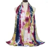 Foulards Mode Mercerisé Coton Modal Écharpe Châle Étole Femmes Europe Amérique Rétro Style Ethnique Tie Dye Hijab Wraps Lady