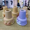 New Style Smoking Colorful Ceramics Ice Cream Cupcake Style Hookah Shisha Waterpipe Bubbler Portable Innovative Filter Bong Bowl Cigarette Holder DHL