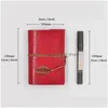 Blocos de notas Pu Er Bobinas Bloco de notas Livro Soft Copybook Notebook em branco Retro Leaf Travel Diary Books Kraft Journal Spiral Notebooks Statione Dh1Bu