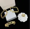 Luksusowe nowe zaprojektowane naszyjniki pusta bransoletka 18 -karatowa Złotna Pleceniona Naszyjka Kolejne Kolczyki Zestawy Neutral Style Designer Prezent XM012