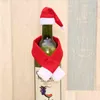 Christmas Decorations 2Pcs/Set Hat Wrap Scarf Wine Bottle Er Year Party Bottles Dinner Table Decor Household Xmas Decoration Vtm Dro Dhnl9